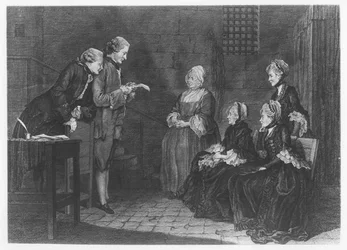 La desafortunada familia Calas, grabado por Delafosse, 1765